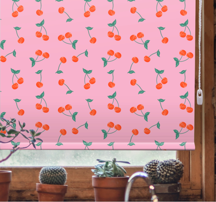 Cherry blossom motif kitchen roller blind - TenStickers
