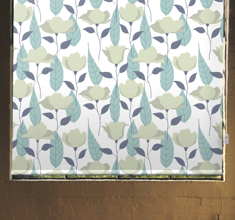 Chic Botanical Motif flowers and plants roller blind - TenStickers