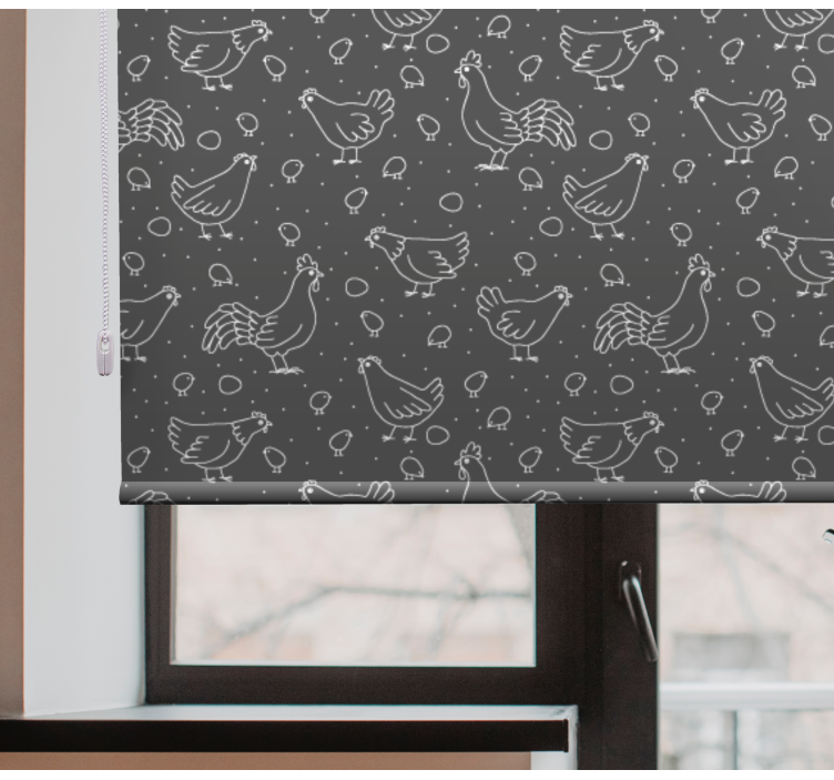 Chickens and Eggs animal roller blind - TenStickers