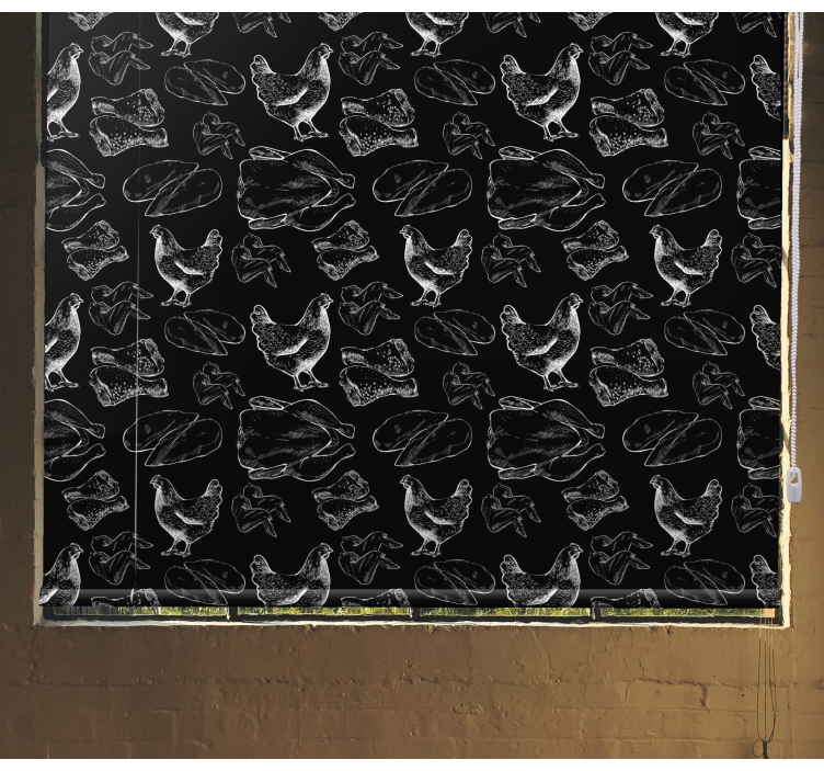 Chickens and meat original roller blind - TenStickers
