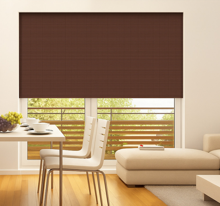 Chocolate brown bamboo effect  dining room roller blind - TenStickers