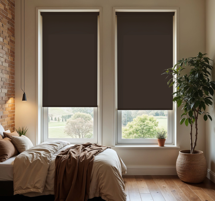 Chocolate brown master bedroom roller blind - TenStickers