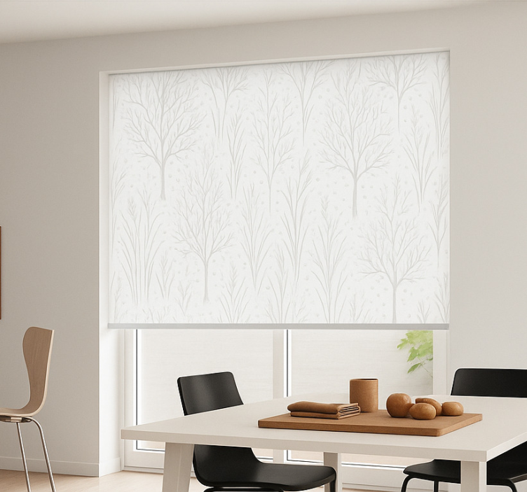 Classic white opaque  dining room roller blind - TenStickers