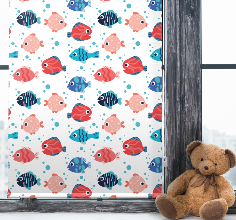 Colorful Fish Pattern animal roller blind - TenStickers