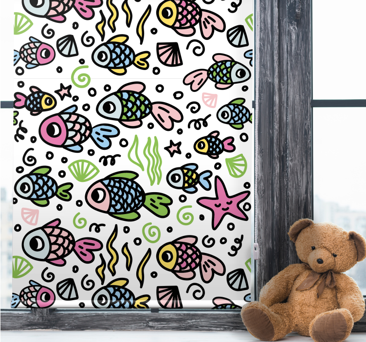 Colorful fish patterns animal roller blind - TenStickers