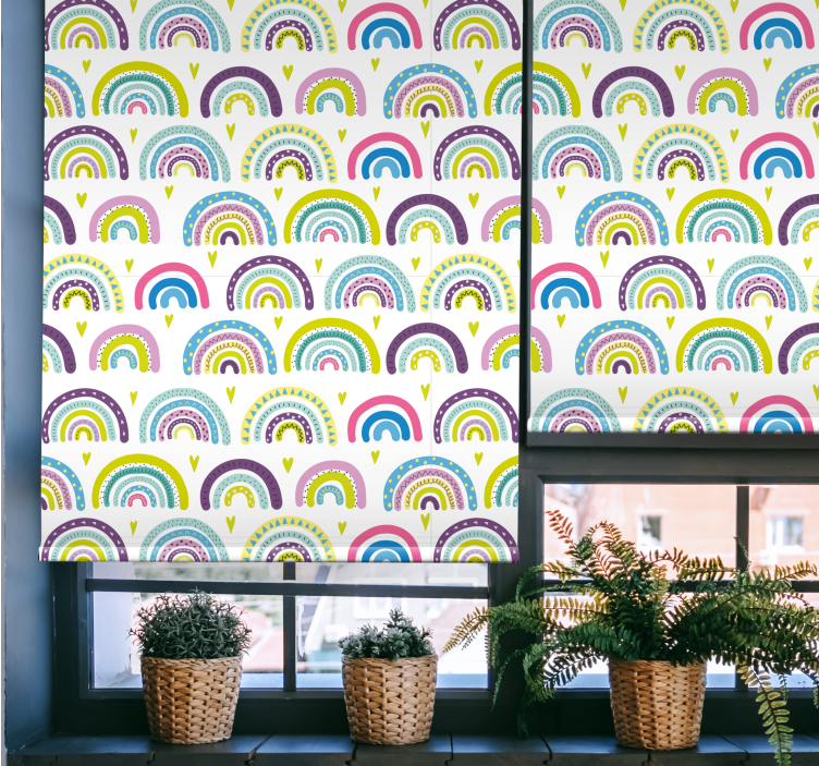COLORFUL RAINBOWS PATTERN fun roller blind - TenStickers