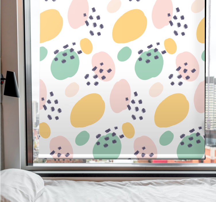Pastel abstract shapes teenage bedroom roller blind - TenStickers