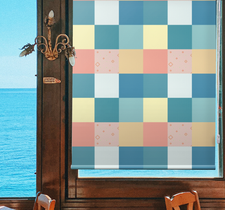Colorful square pattern texture and pattern roller blind - TenStickers