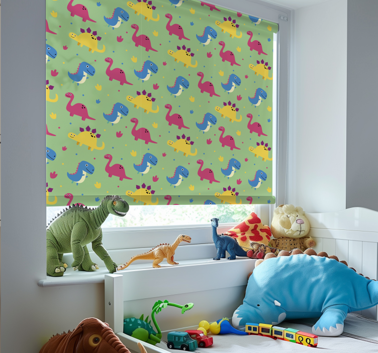Colorful style dinosaur roller blind - TenStickers