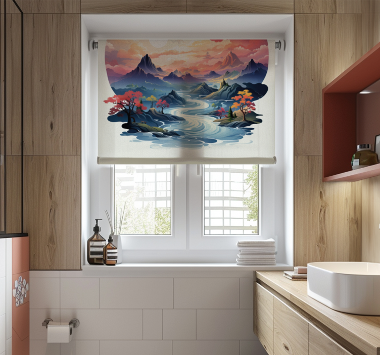 Colorful zen pattern bathroom roller blind - TenStickers