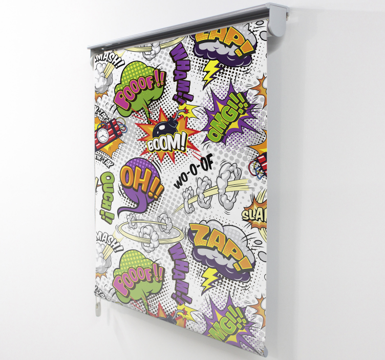 Comic Sound Effects fun roller blind - TenStickers