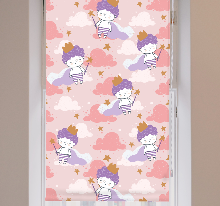 Cuddly princesses and clouds children room roller blind - TenStickers