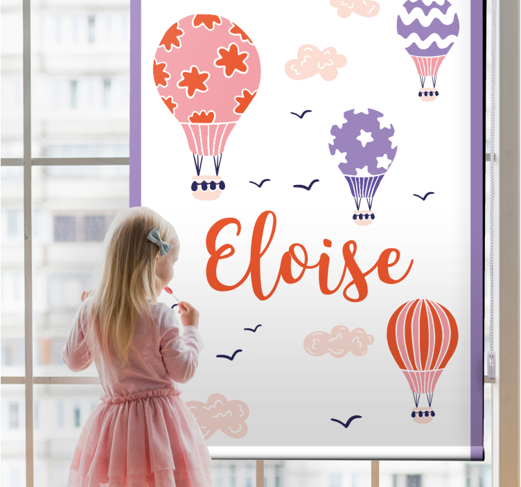 Custom hot air balloons children room roller blind - TenStickers