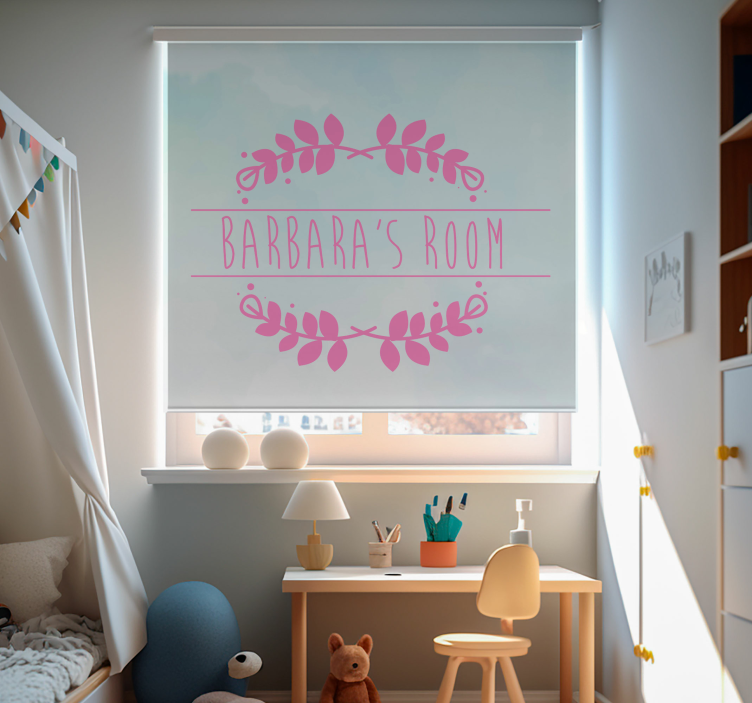 Custom name room childrens blind - TenStickers