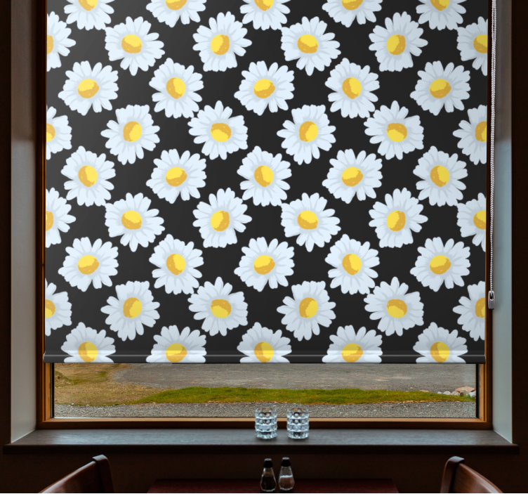 Daisy Flower Theme flowers and plants roller blind - TenStickers
