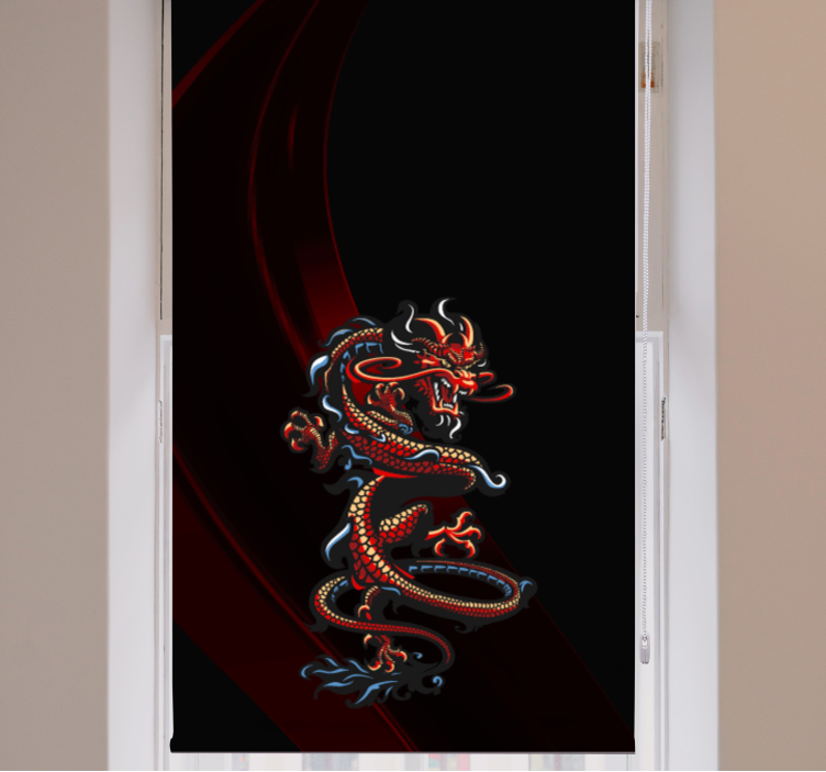 Dark Curled up Dragon Various animal blind - TenStickers
