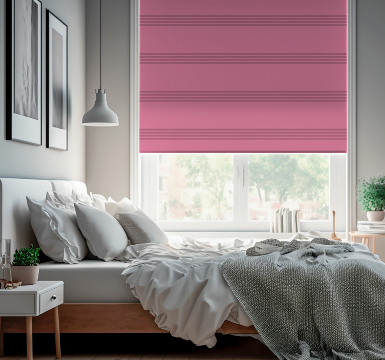 Dark pink stripes Master bedroom blind - TenStickers