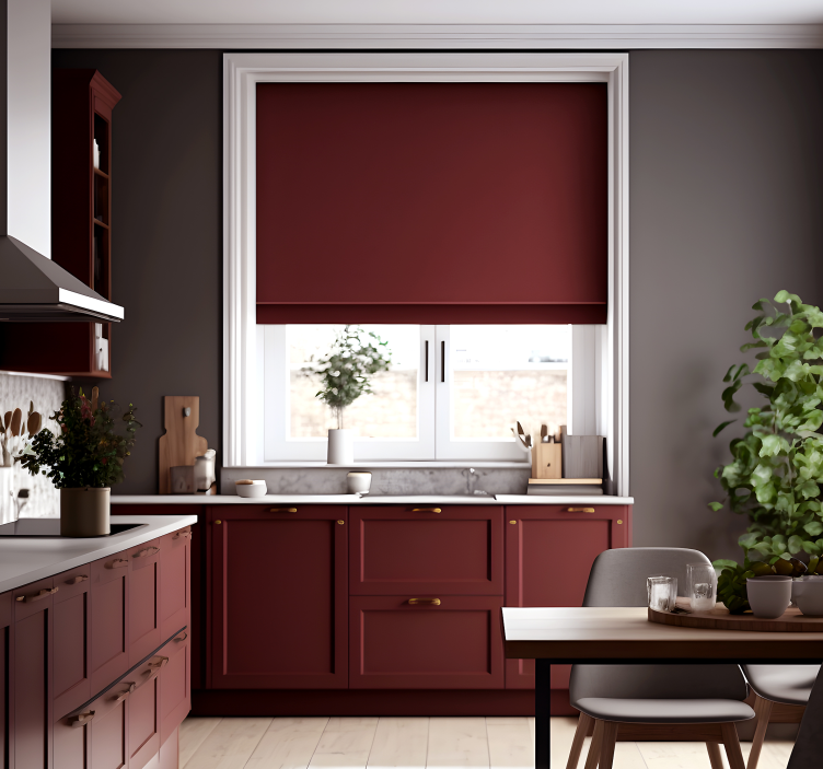 Dark red Kitchen window blind - TenStickers