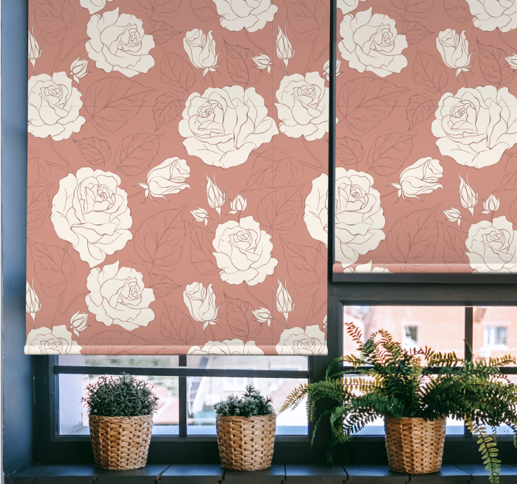 Delicate arrangement flower roller blind - TenStickers
