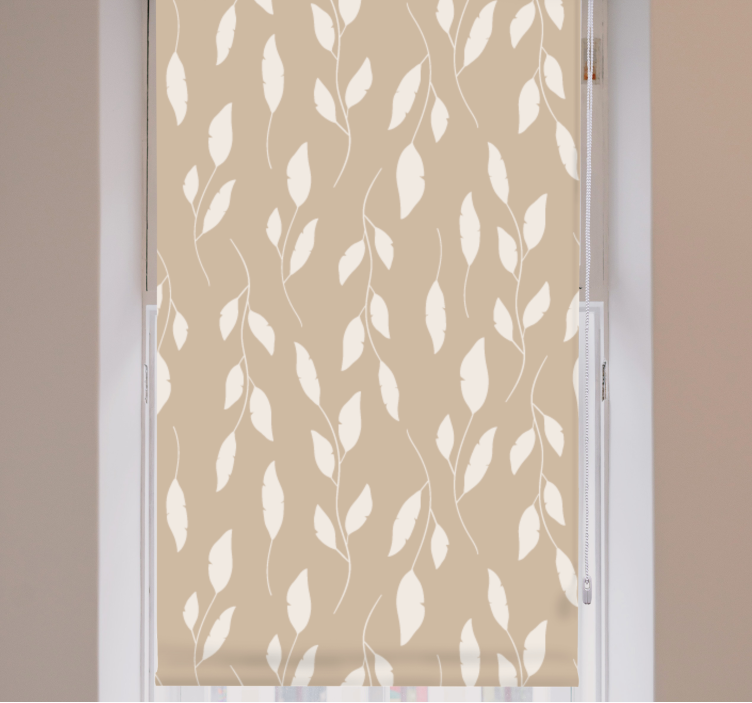 Delicate beige leaf pattern flowers and plants roller blind - TenStickers