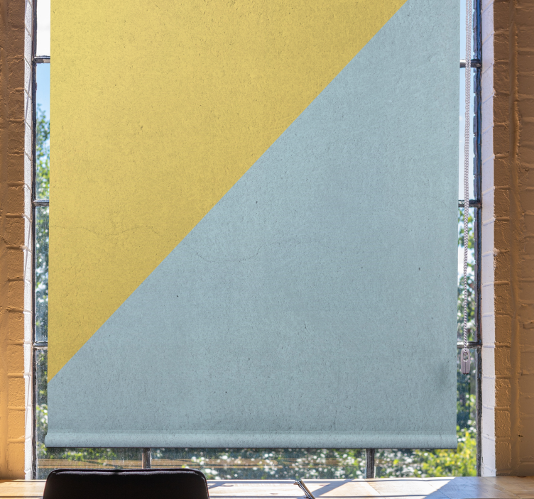 Diagonal color blocks office roller blind - TenStickers
