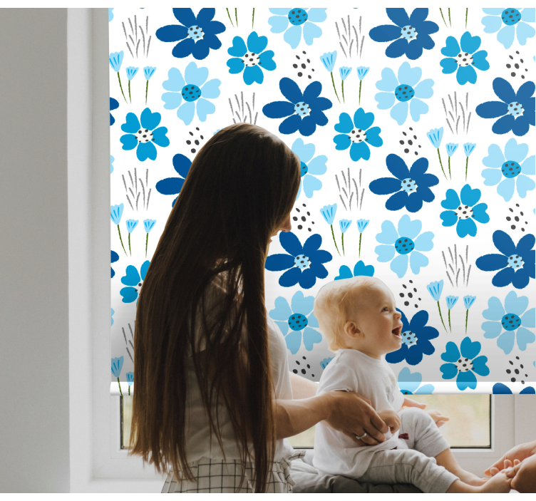 Different blue flowers Flower blind - TenStickers