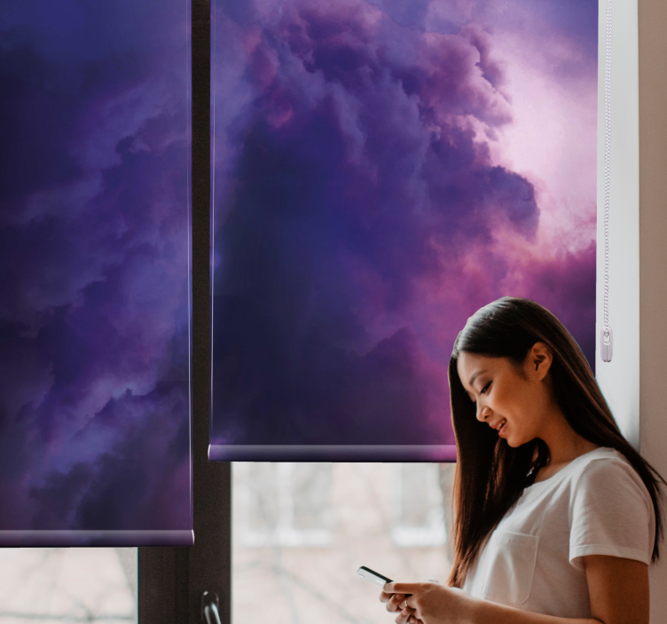 Dreamy Purple Waves cloud roller blind - TenStickers