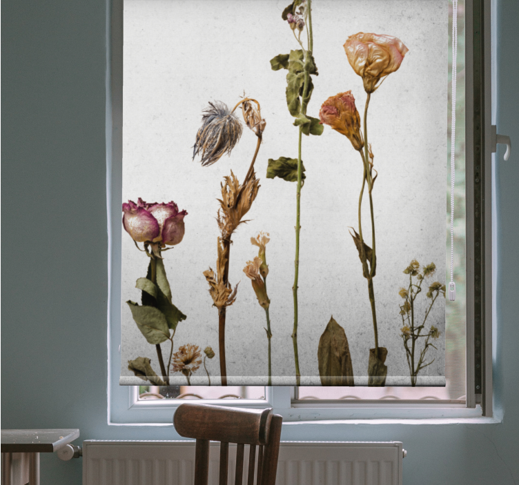 Dried Flower Arrangement flowers and plants roller blind - TenStickers