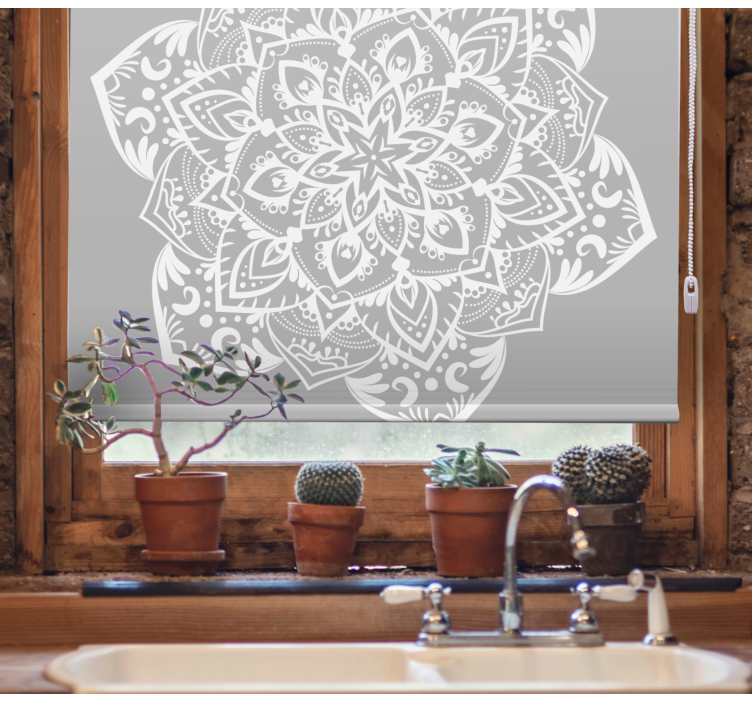 Gray big mandala zen roller blind - TenStickers