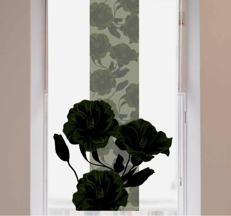 Green rose arrengment flowers and plants roller blind - TenStickers
