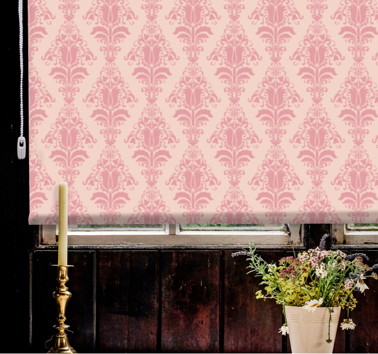 Elegant roller blind in soft pink motif - TenStickers