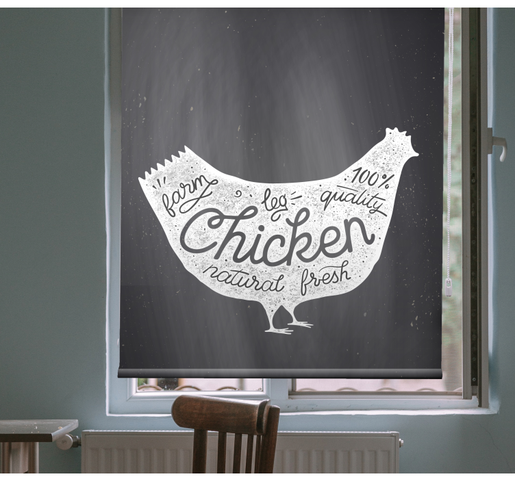 Farm fresh chicken kitchen roller blind - TenStickers
