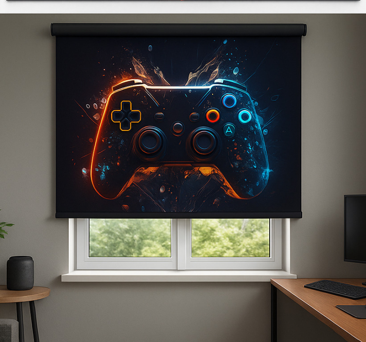 Fire and ice controller geek roller blind - TenStickers