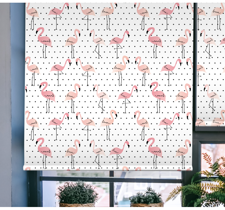 Flamingo Pattern animal roller blind - TenStickers