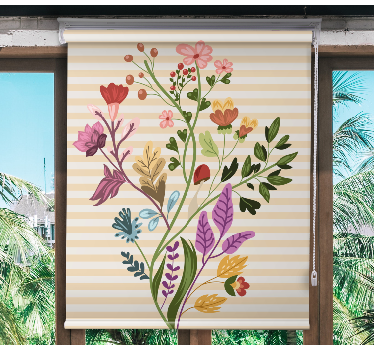 Floral Arrangement flowers and plants roller blind - TenStickers