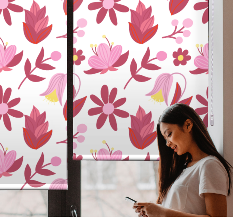 Floral Arrangement Pattern flowers and plants roller blind - TenStickers