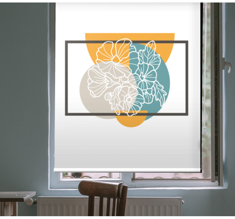 Minimalist abstract frame flowers and plants roller blind - TenStickers