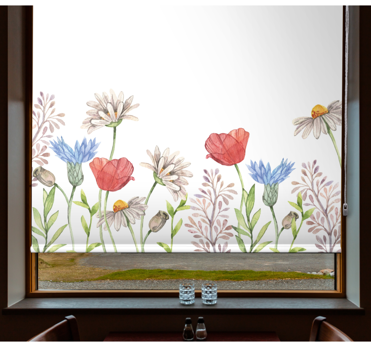 Floral Meadow Design flowers and plants roller blind - TenStickers