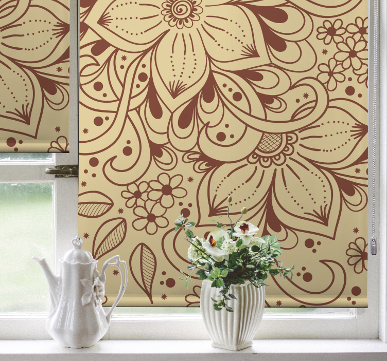 Floral Paisley Pattern rustic roller blind - TenStickers