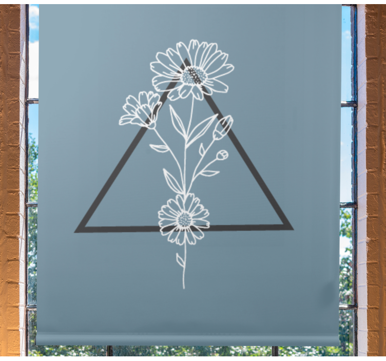 Elegant triangle motif flowers and plants roller blind - TenStickers