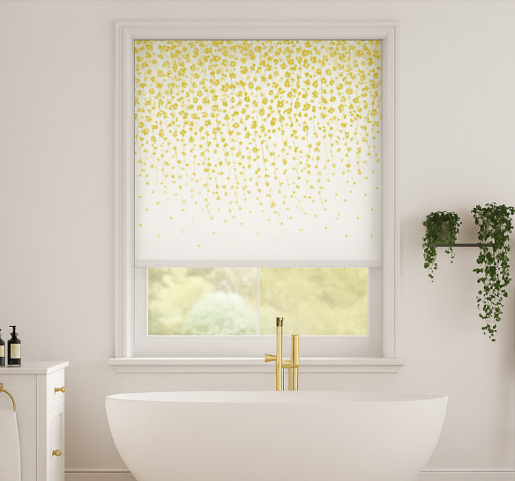 Flowers waterfall bathroom roller blind - TenStickers
