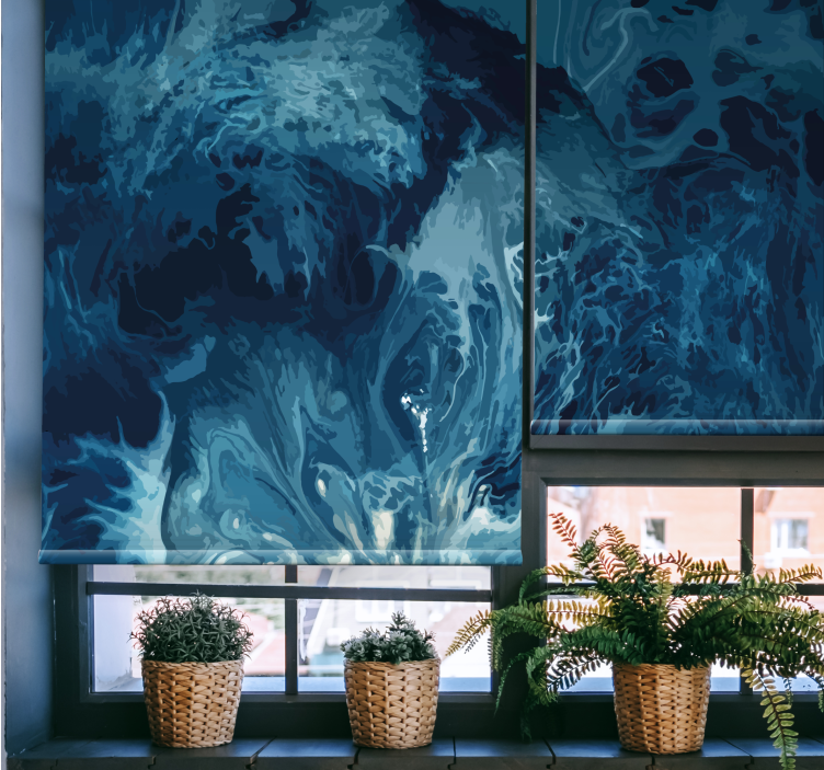 Fluid Ocean Waves texture and pattern roller blind - TenStickers