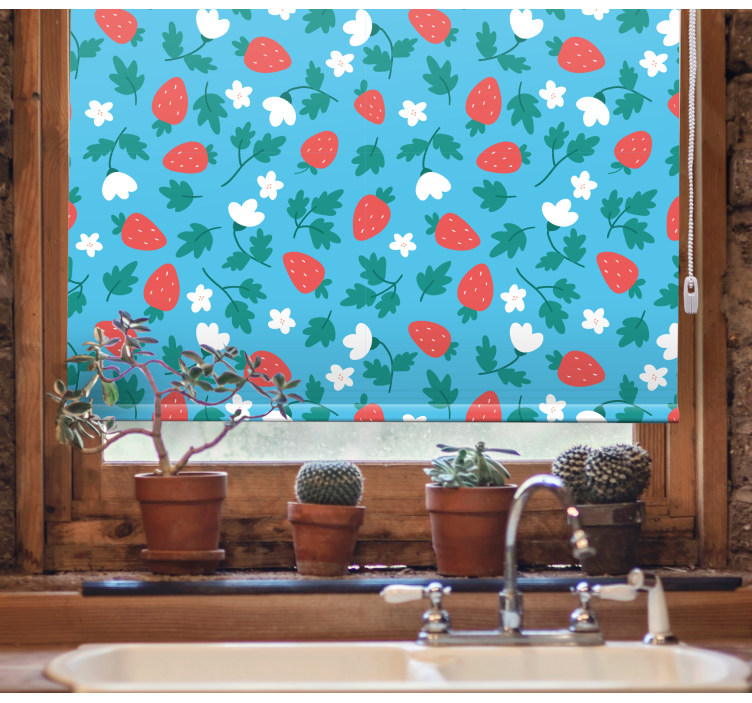 Fruit and vegetable roller blind fresh strawberry design - TenStickers