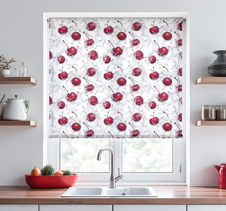 Fresh cherries  kitchen roller blind - TenStickers
