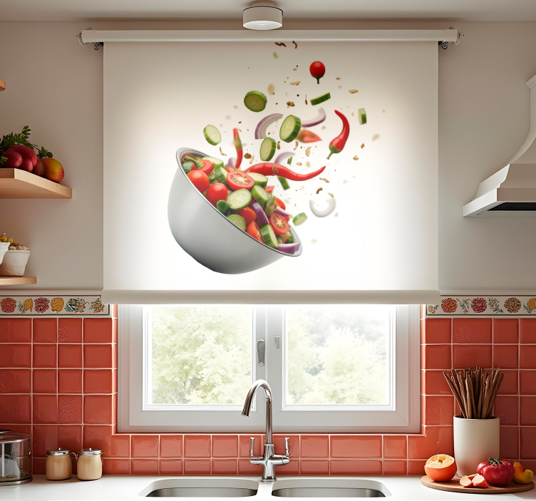 Fresh salad  kitchen roller blind - TenStickers