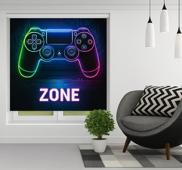 Game console zone  geek roller blind - TenStickers