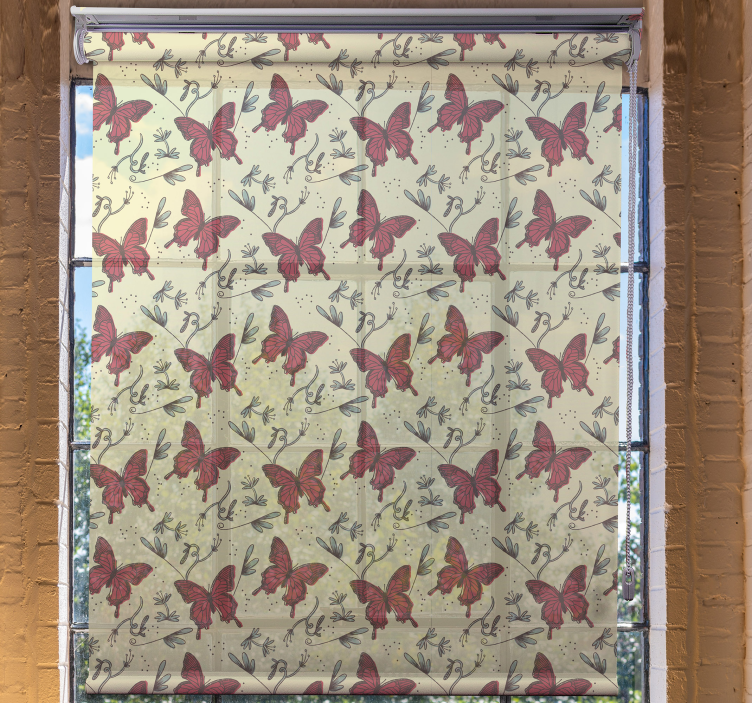 Garden Style butterfly roller blind - TenStickers