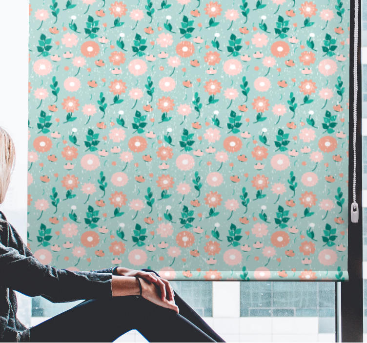 Peach-colored blossoms teenage bedroom roller blind - TenStickers