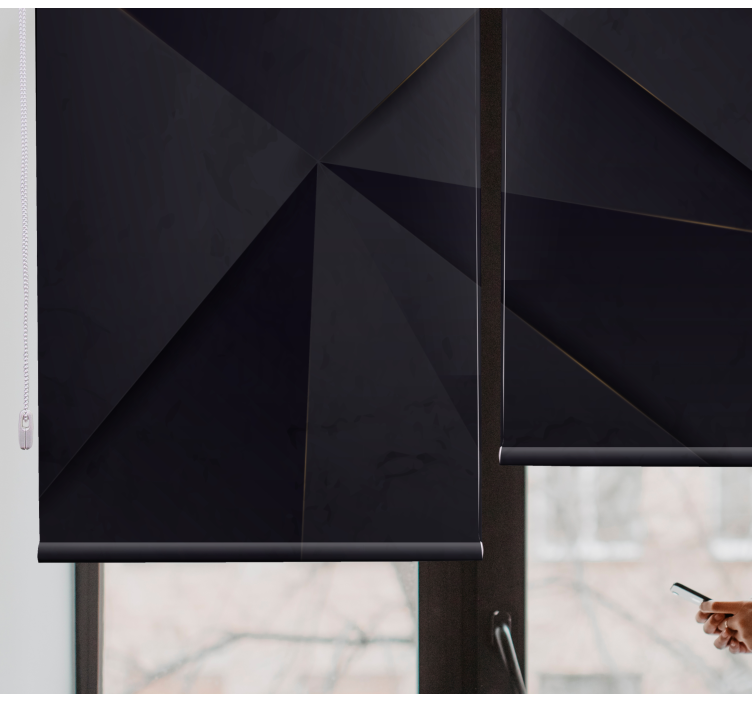 Geometric Black Motifs texture and pattern roller blind - TenStickers