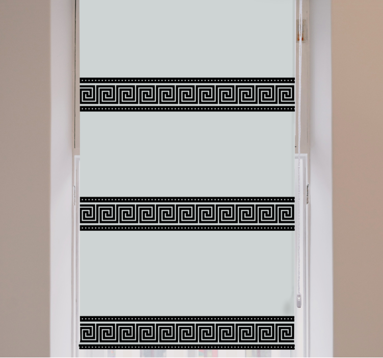 Geometric black patterns elegant roller blind - TenStickers